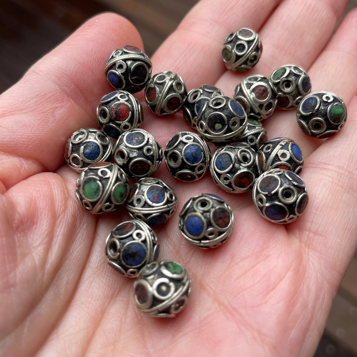 Berber Enameled Eye Beads, Morocco - Rita Okrent Collection (NP016b)