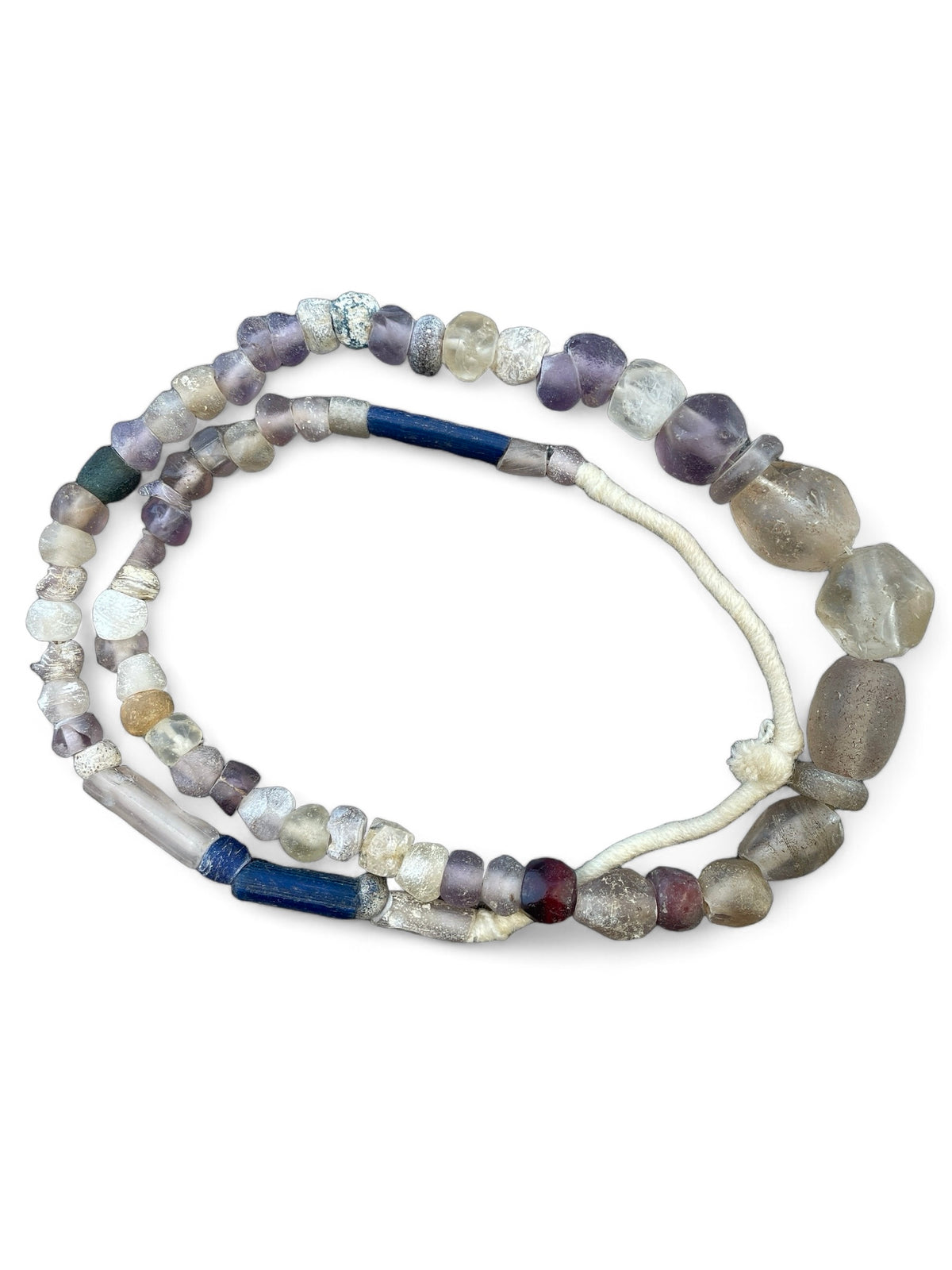 Antique Dutch Lavendar Purple Faceted Glass Beads with Clear Faceted Focal Beads - Rita Okrent Collection (ANT307z)