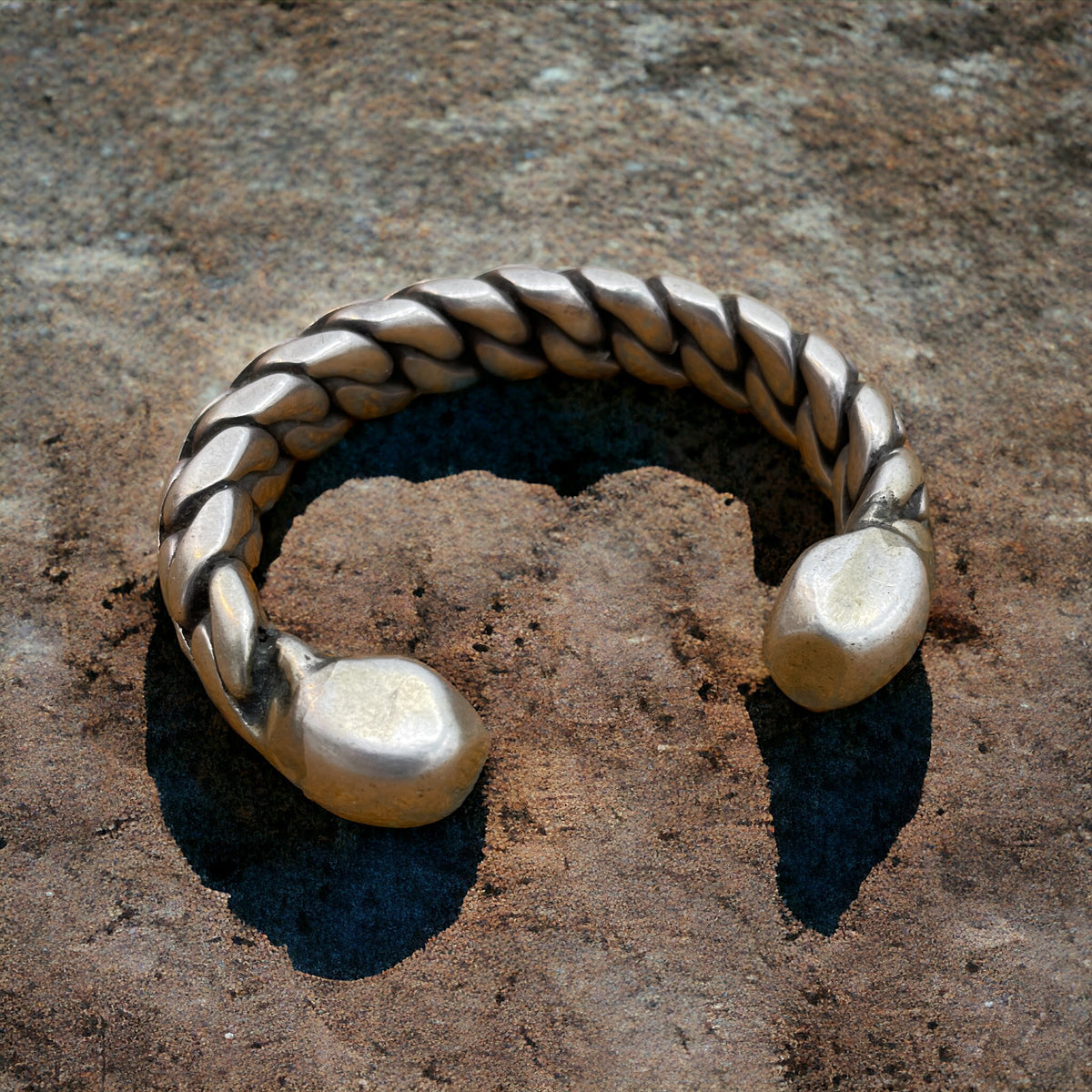 Bedouin Silver Twisted Tribal Bracelet, Upper Egypt - Rita Okrent Collection (BR043)