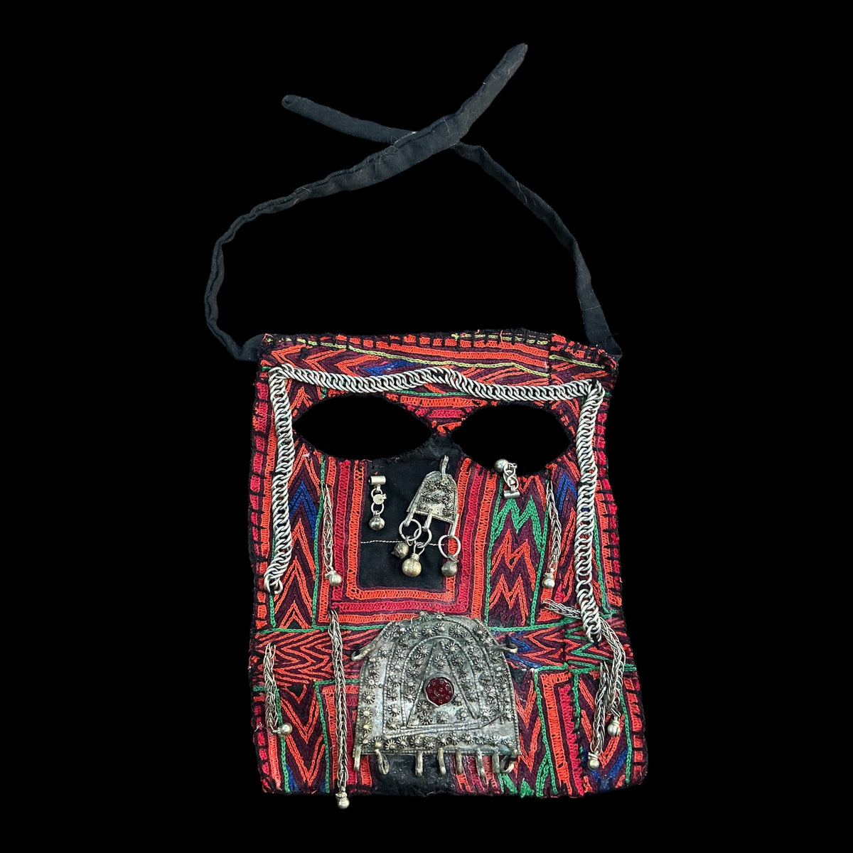 Vintage Bedouin Veil, Adorned with Metal Jewels,  from Yemen - Rita Okrent Collection (AA406)