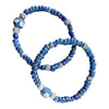 Antique Indo Pacific Glass Beaded Stretch Bracelet in Cobalt or Teal Blue - Rita Okrent Collection (BR330)