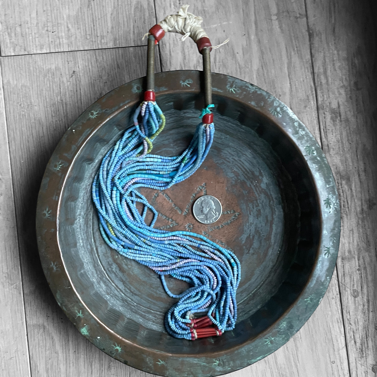 Vintage Fulani Multi-strand Pastel Hued Beaded Necklace, Nigeria  - Rita Okrent Collection (AT1903b)