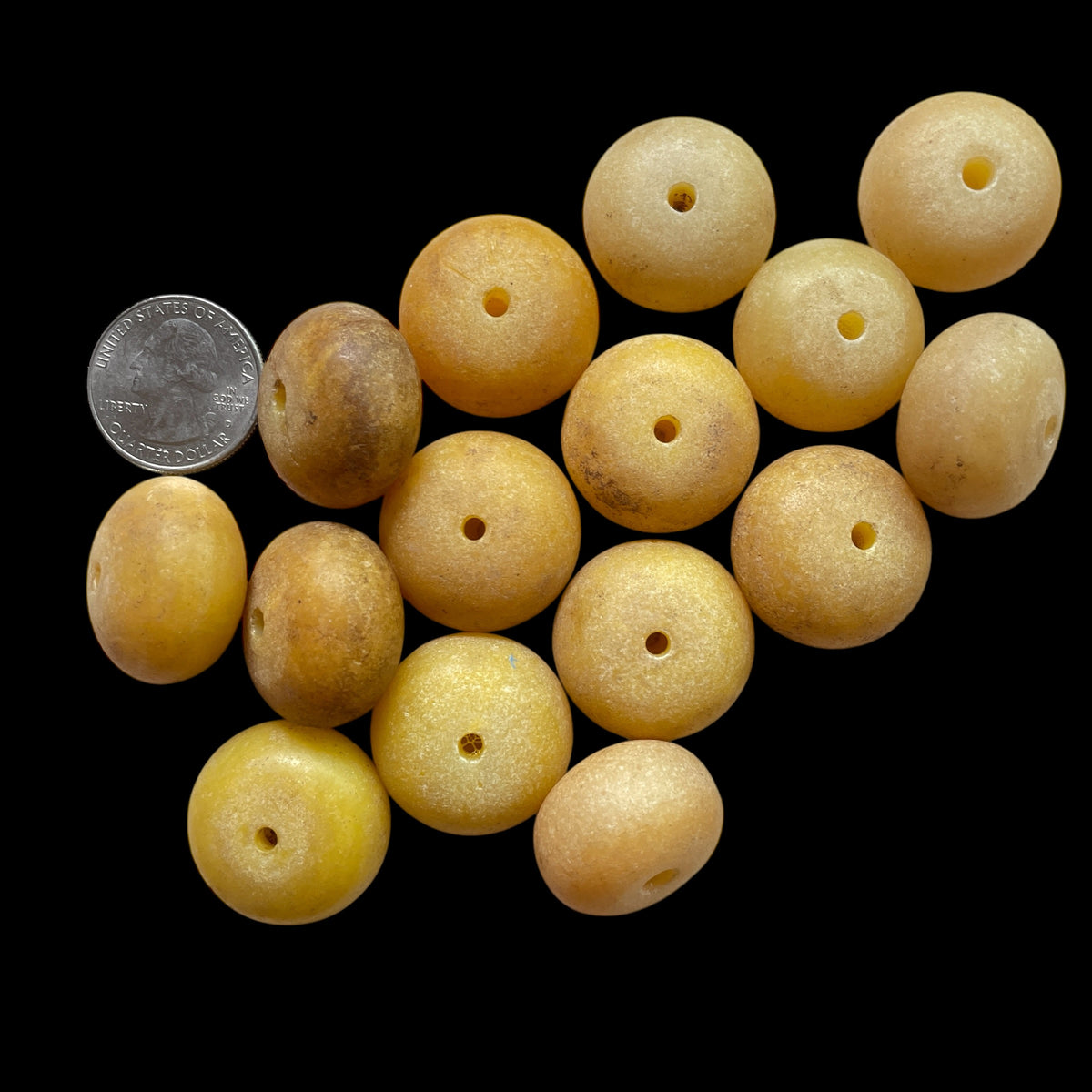 Pale Yellow Faux Amber Beads, Sold Individually -  Rita Okrent Collection (AT0476)