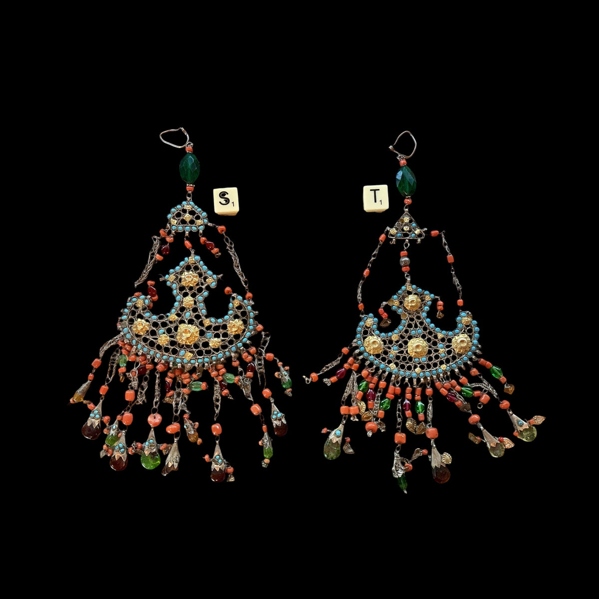 Selection of Exquisite Uzbeki Bridal Temporal Ornaments - Rita Okrent Collection (C928)