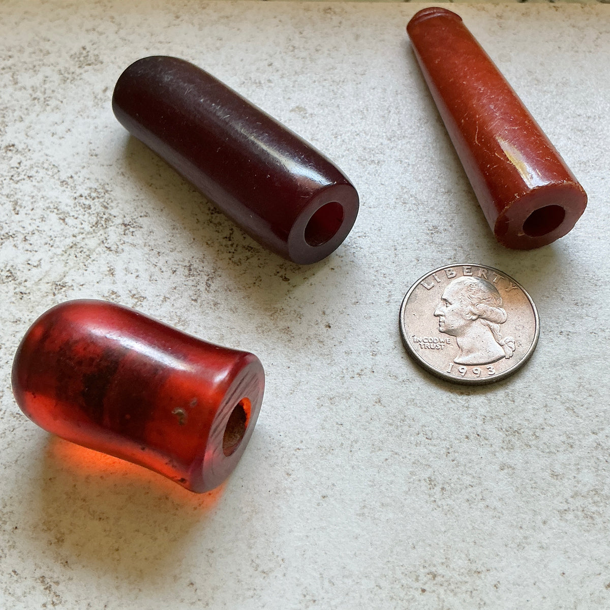 Three Traditional Antique Faux Amber Resin Cigarette Holders from Egypt / North Africa - Rita Okrent Collection (P330a)
