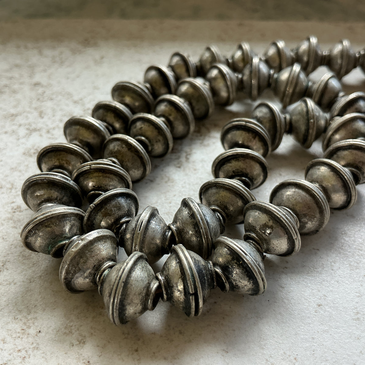 Moroccan Handmade Berber Silver Metal Beads - Rita Okrent Collection (NP022)