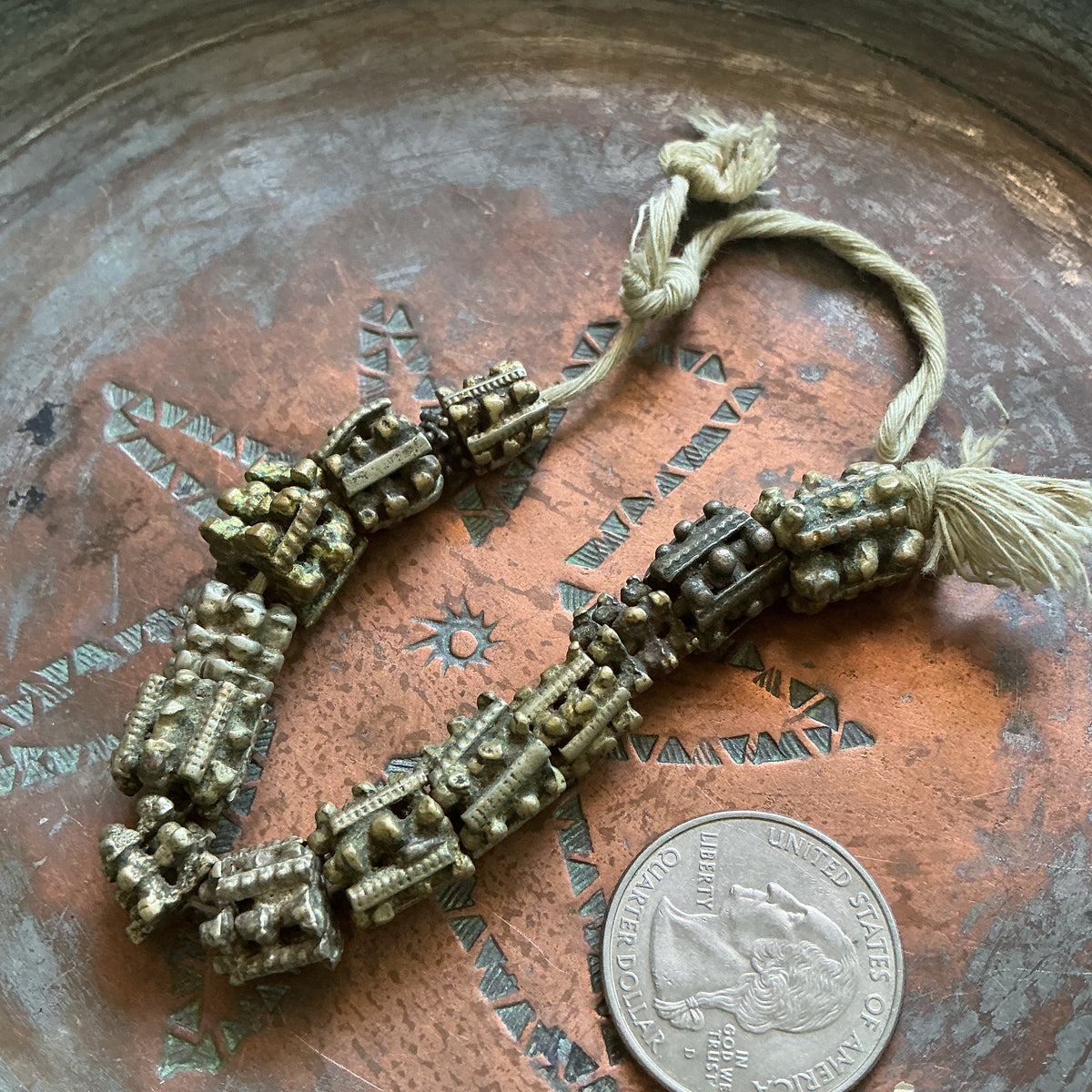 Strand of 13 Mixed Old Yemeni Granulated Berry Beads - Rita Okrent Collection (ANT629)