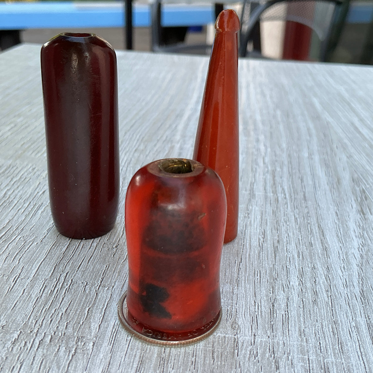 Three Traditional Antique Faux Amber Resin Cigarette Holders from Egypt / North Africa - Rita Okrent Collection (P330a)