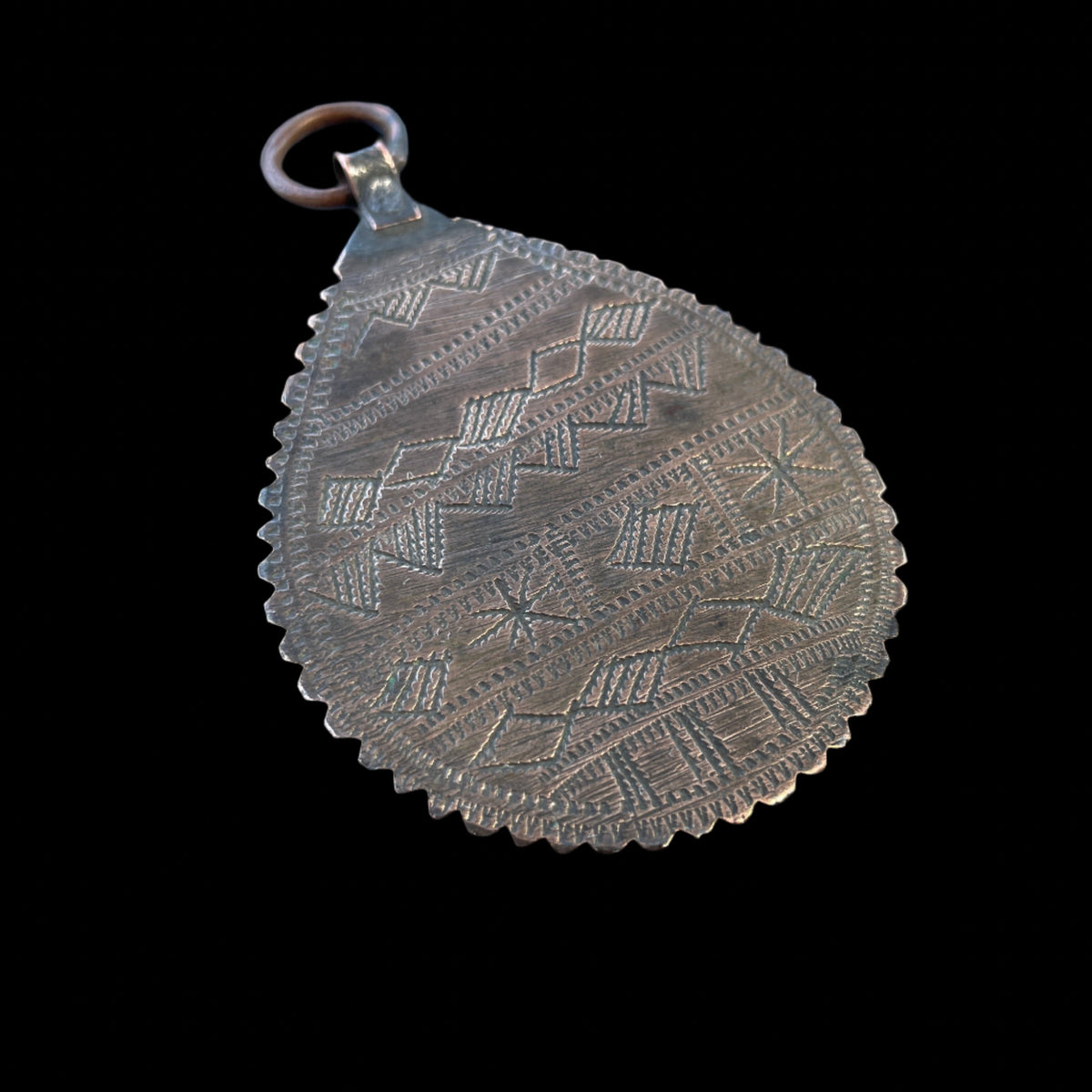 Hand Etched Islamic Teardrop Amulet, Middle East - Rita Okrent Collection (P918)