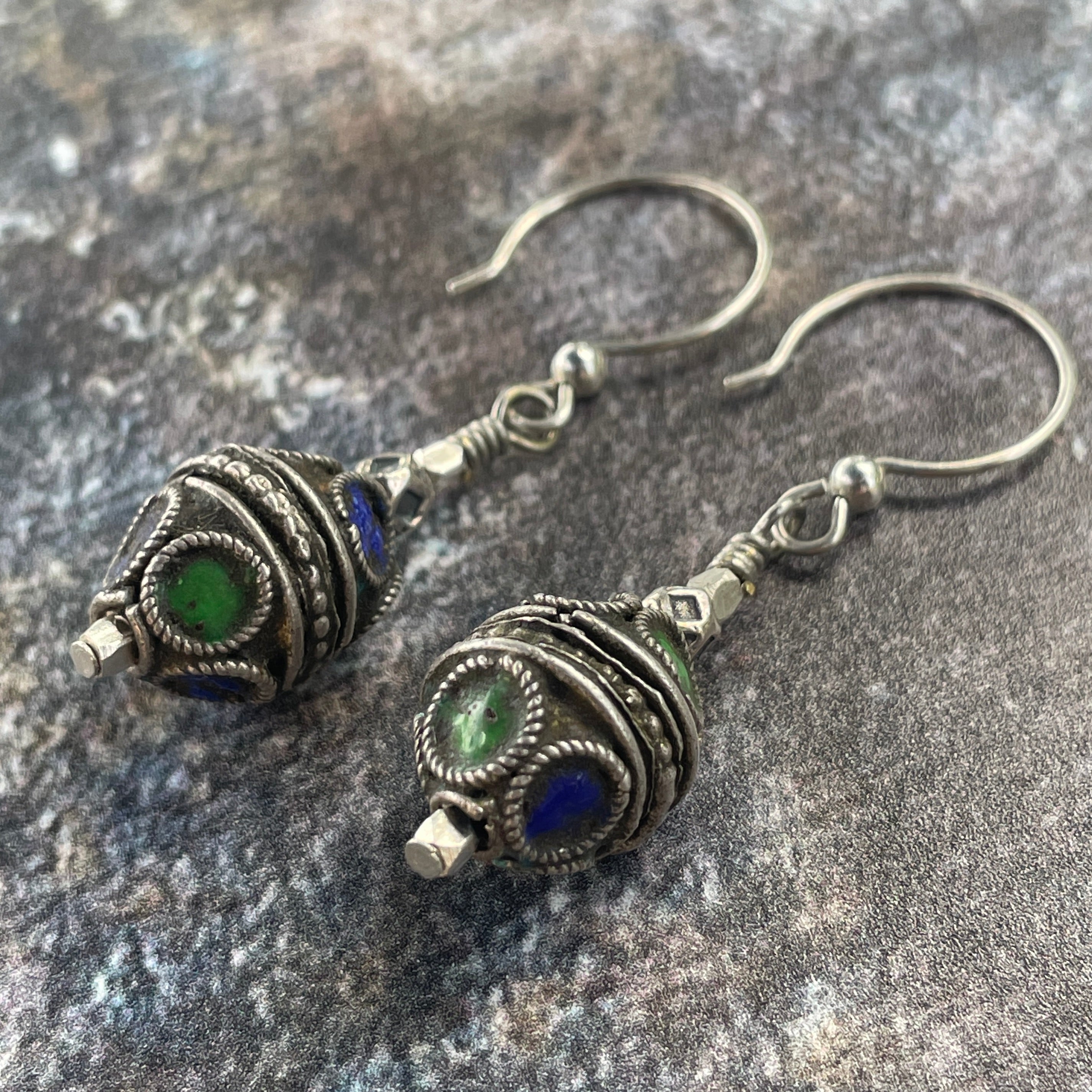 Sterling Silver Vintage Bead store Earrings +