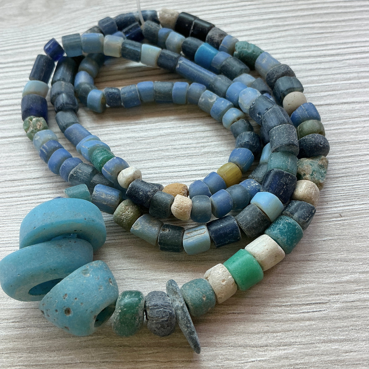 26 Inch African Trade and Ancient Glass Beads Mixed Strand - Rita Okrent Collection (AT1955)