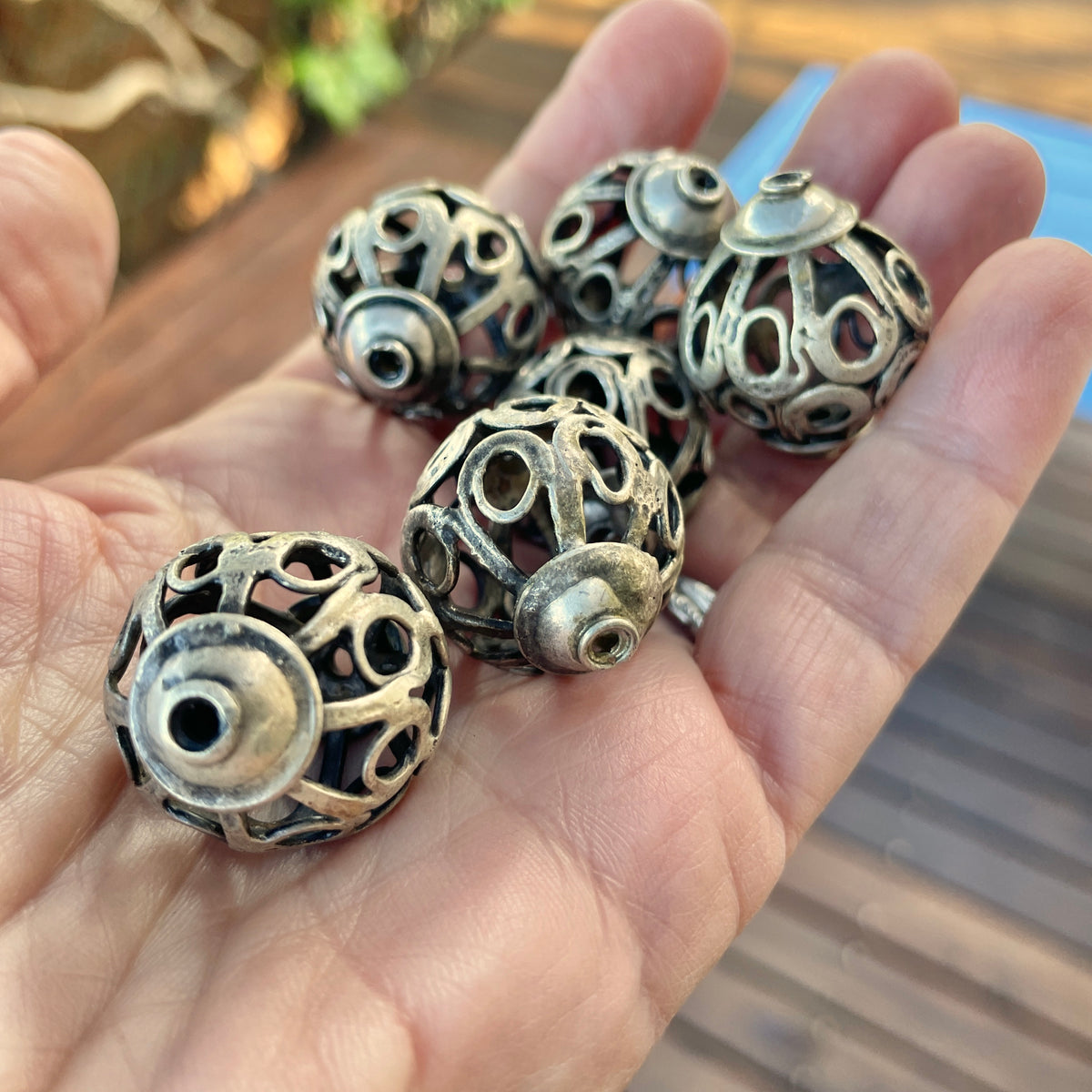 Large Berber Silver Filigree Focal Beads - Rita Okrent Collection (NP031n)