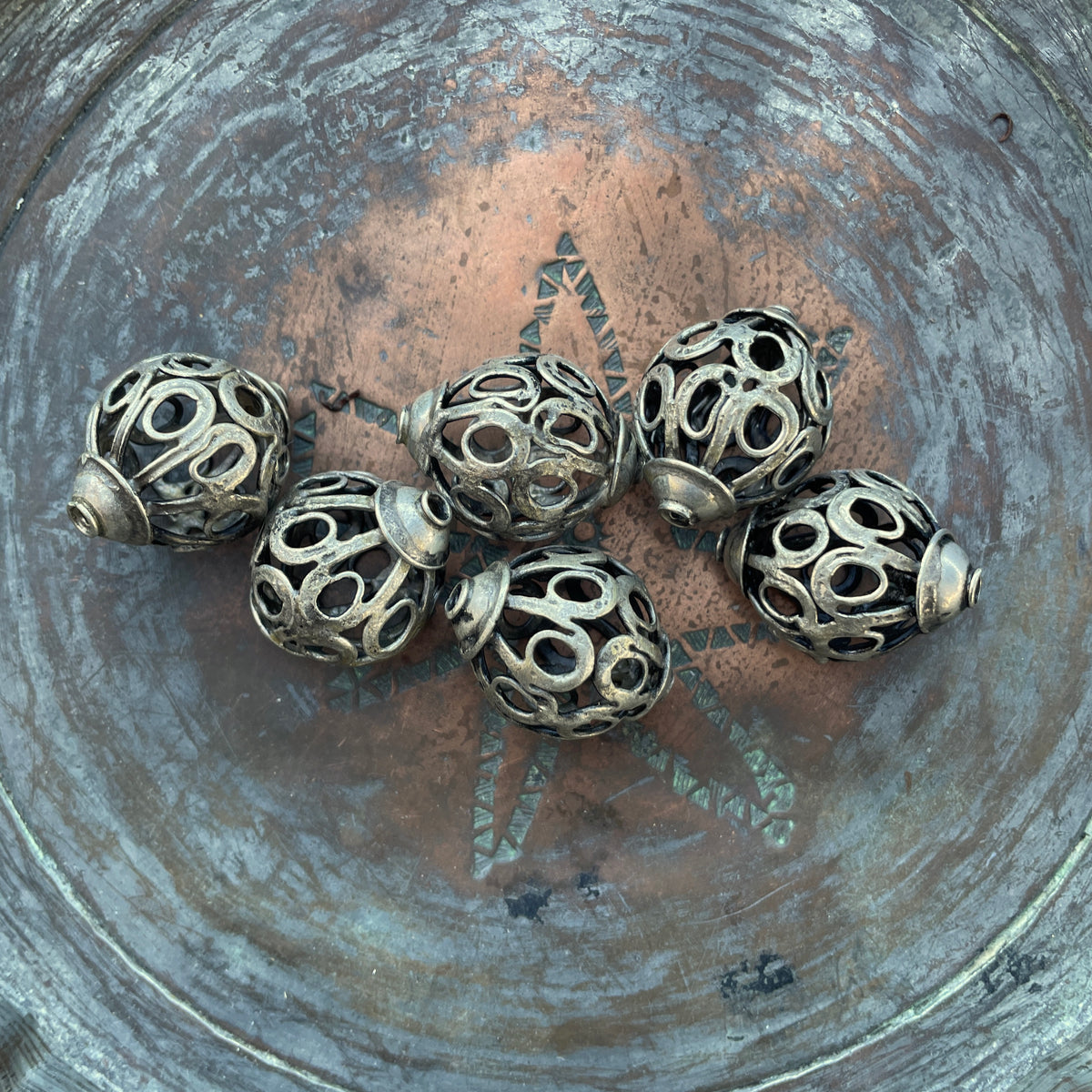 Large Berber Silver Filigree Focal Beads - Rita Okrent Collection (NP031n)