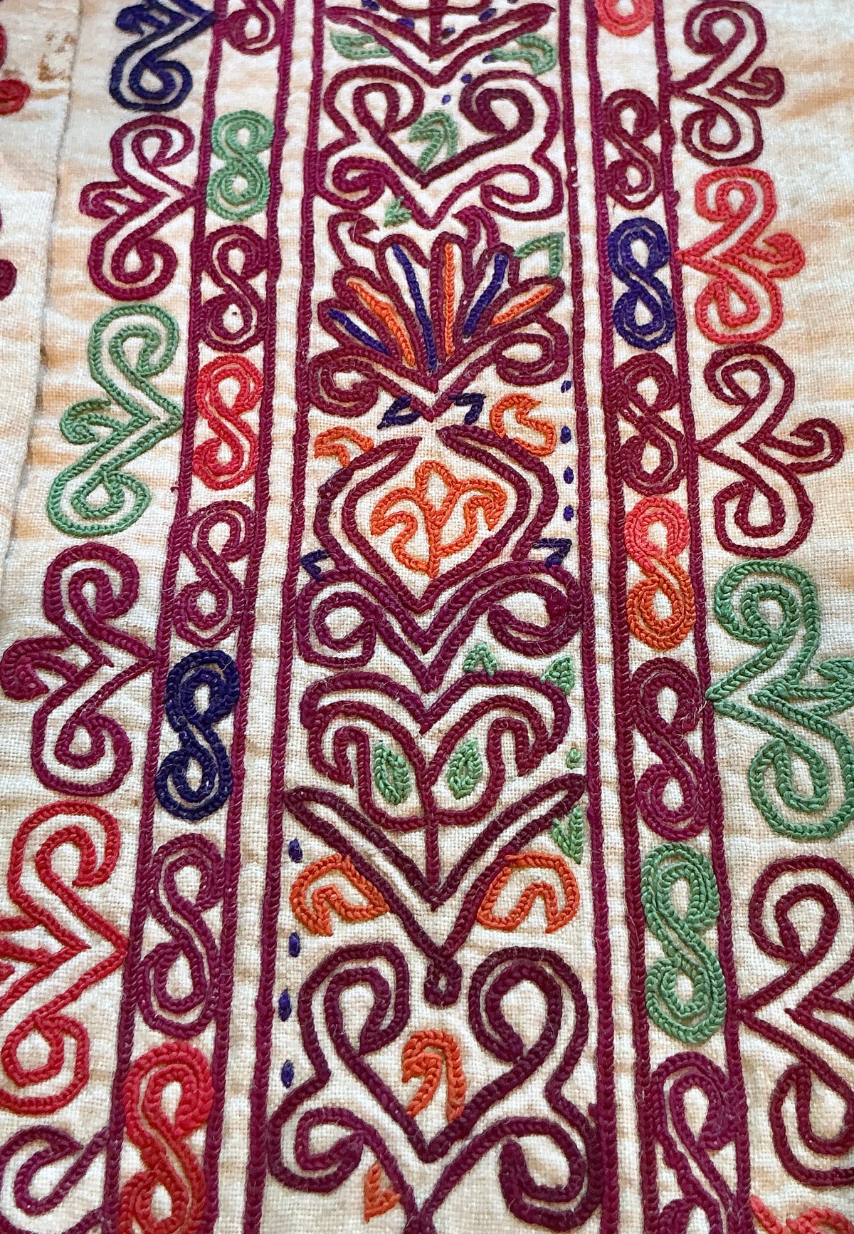 Pair of Antique Afghan Embroidered Textile Fragments - Rita Okrent Collection (AA516)