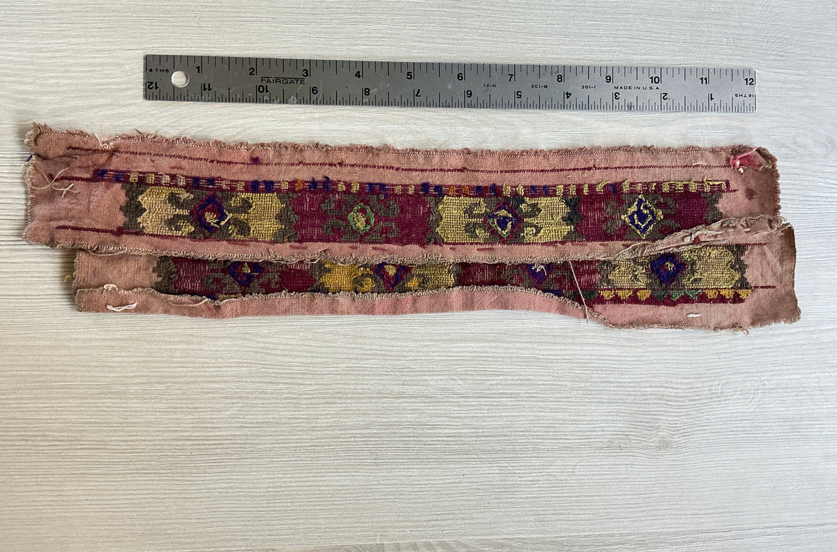 Antique Silk-Embroidered Dowry Cuffs, Afghanistan - Rita Okrent Collection (AA339)