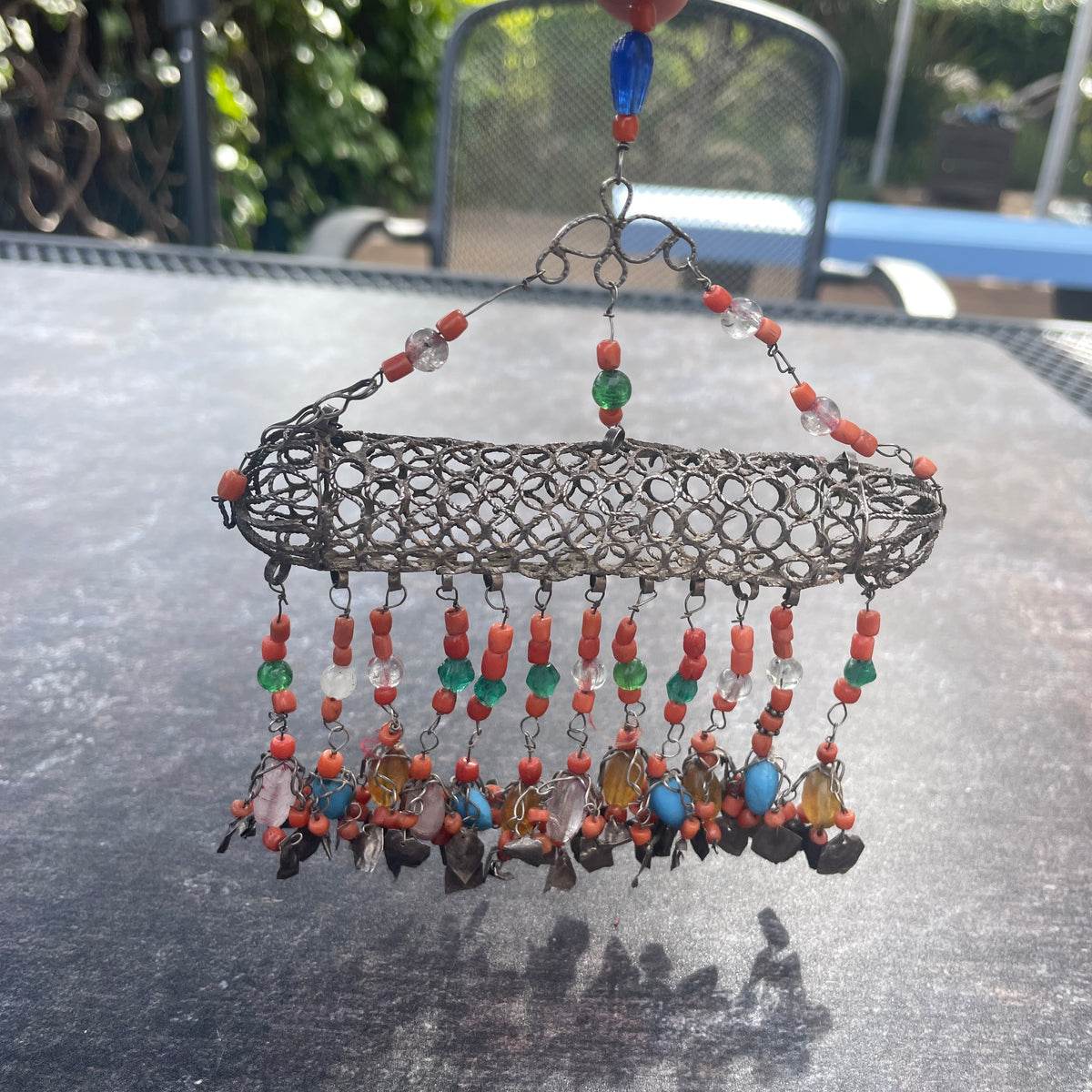 Rare Bukhara - Uzbek Hanging Prayer Tube Shaped Amulet with Dangles - Rita Okrent Collection (C599)