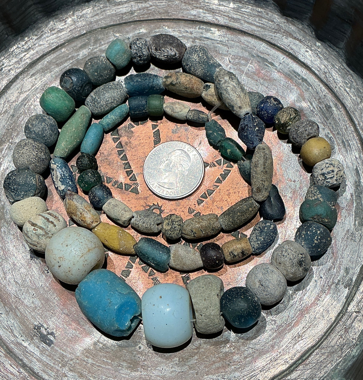 Long Strand of Mixed Ancient  and Antique Glass Beads - Rita Okrent Collection (AG489)