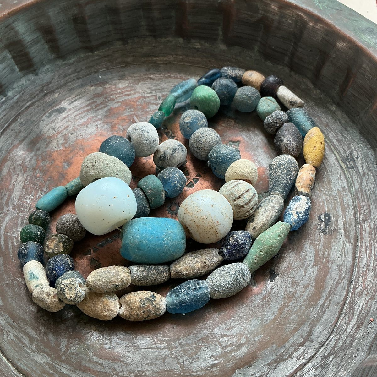 Long Strand of Mixed Ancient  and Antique Glass Beads - Rita Okrent Collection (AG489)