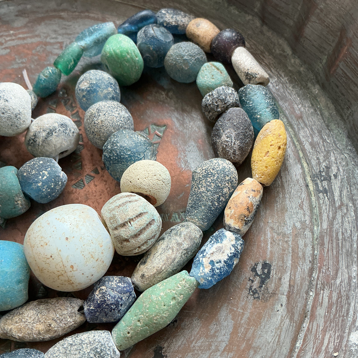 Long Strand of Mixed Ancient  and Antique Glass Beads - Rita Okrent Collection (AG489)