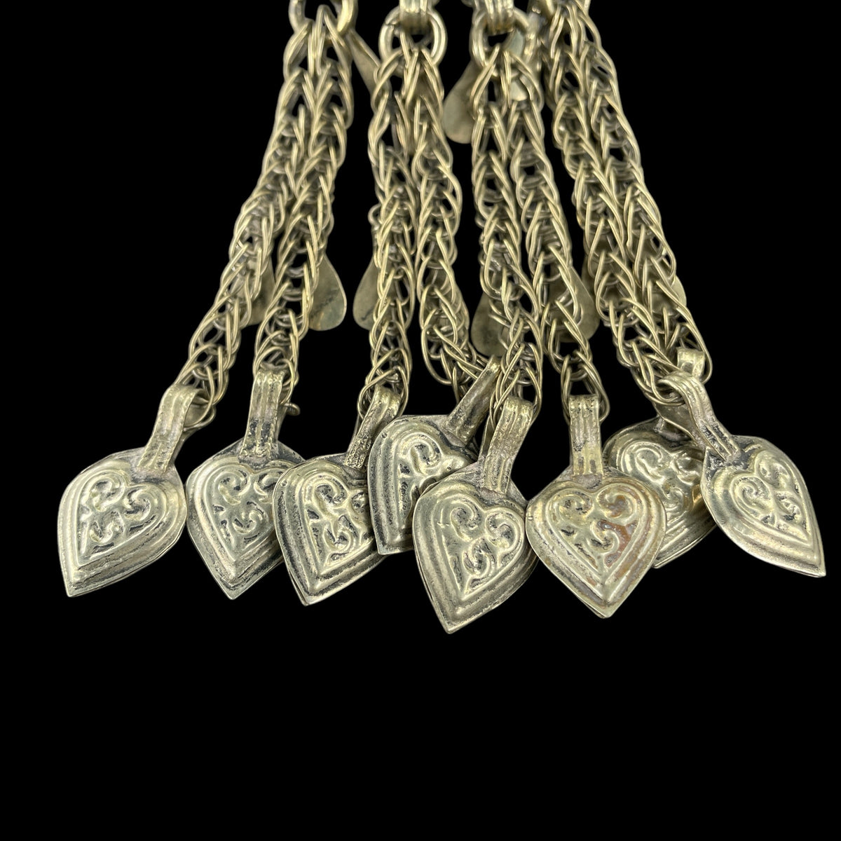 Old Siwa Silver Metal Pendant with Long Hanging Dangles - Rita Okrent Collection (P978)