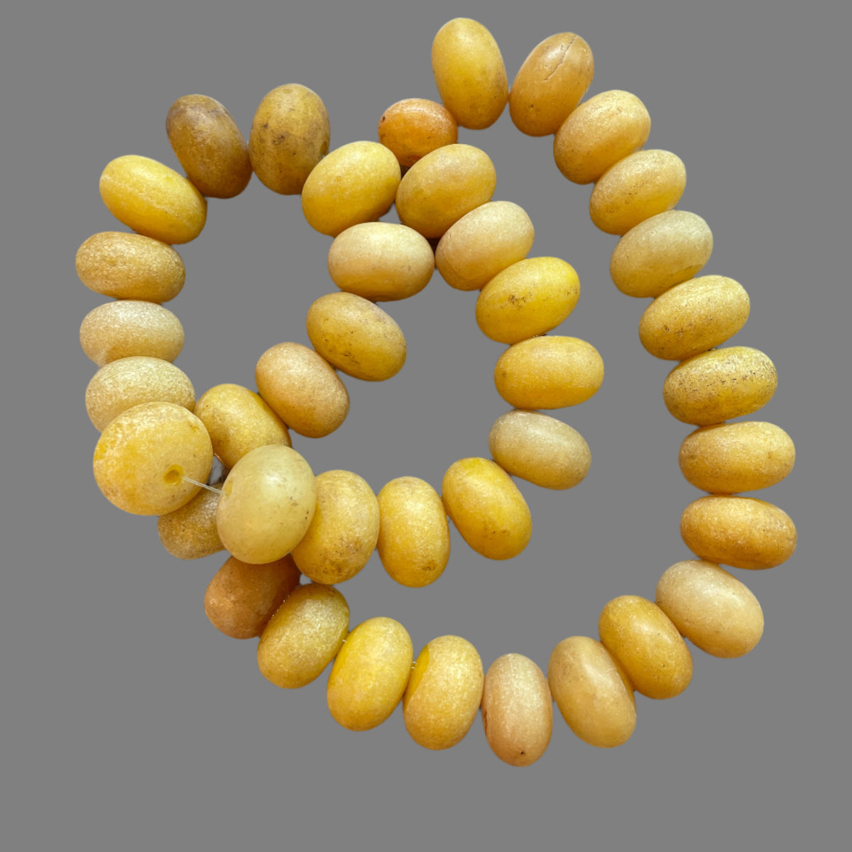 Long Strands of Pale Yellow Faux Amber Beads- Rita Okrent Collection (AT0479)