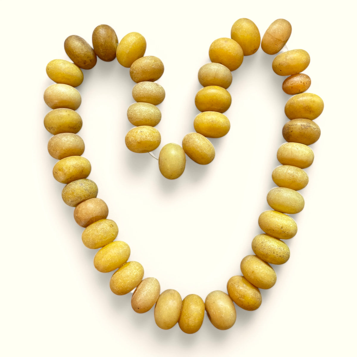 Long Strands of Pale Yellow Faux Amber Beads- Rita Okrent Collection (AT0479)