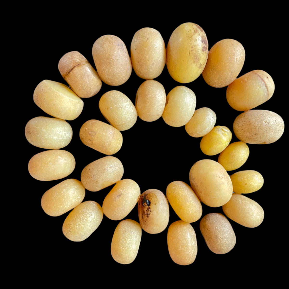 Long Strands of Pale Yellow Faux Amber Beads- Rita Okrent Collection (AT0479)