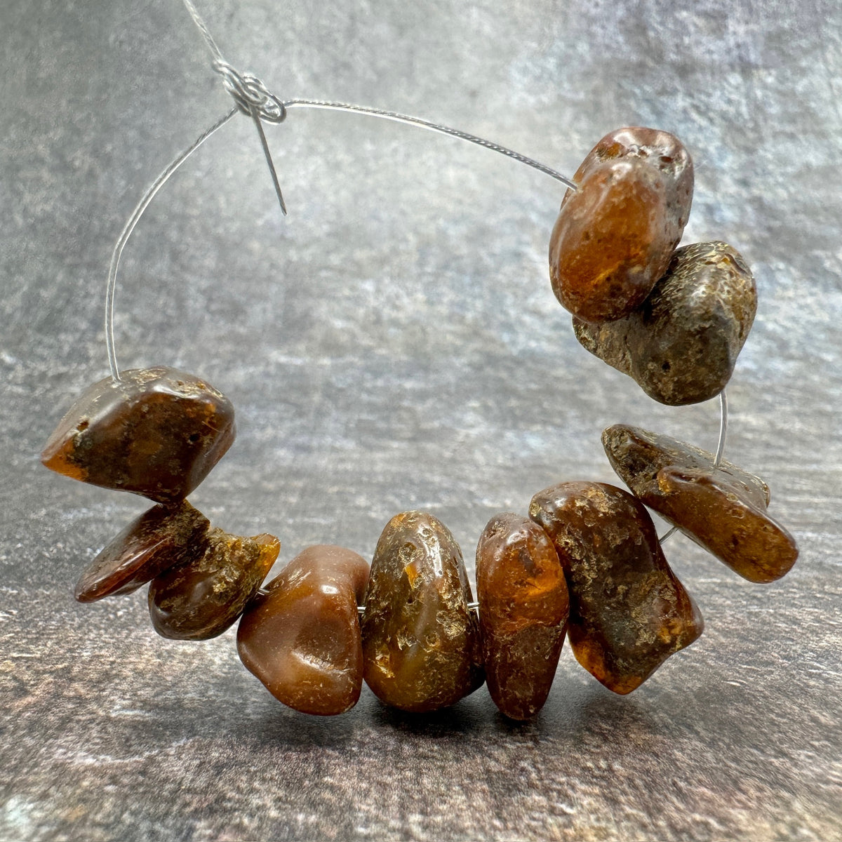 Short Strand of 10 Unfinished Dark Amber Beads from Rita&#39;s Design Room - Rita Okrent Collection (ANT415)