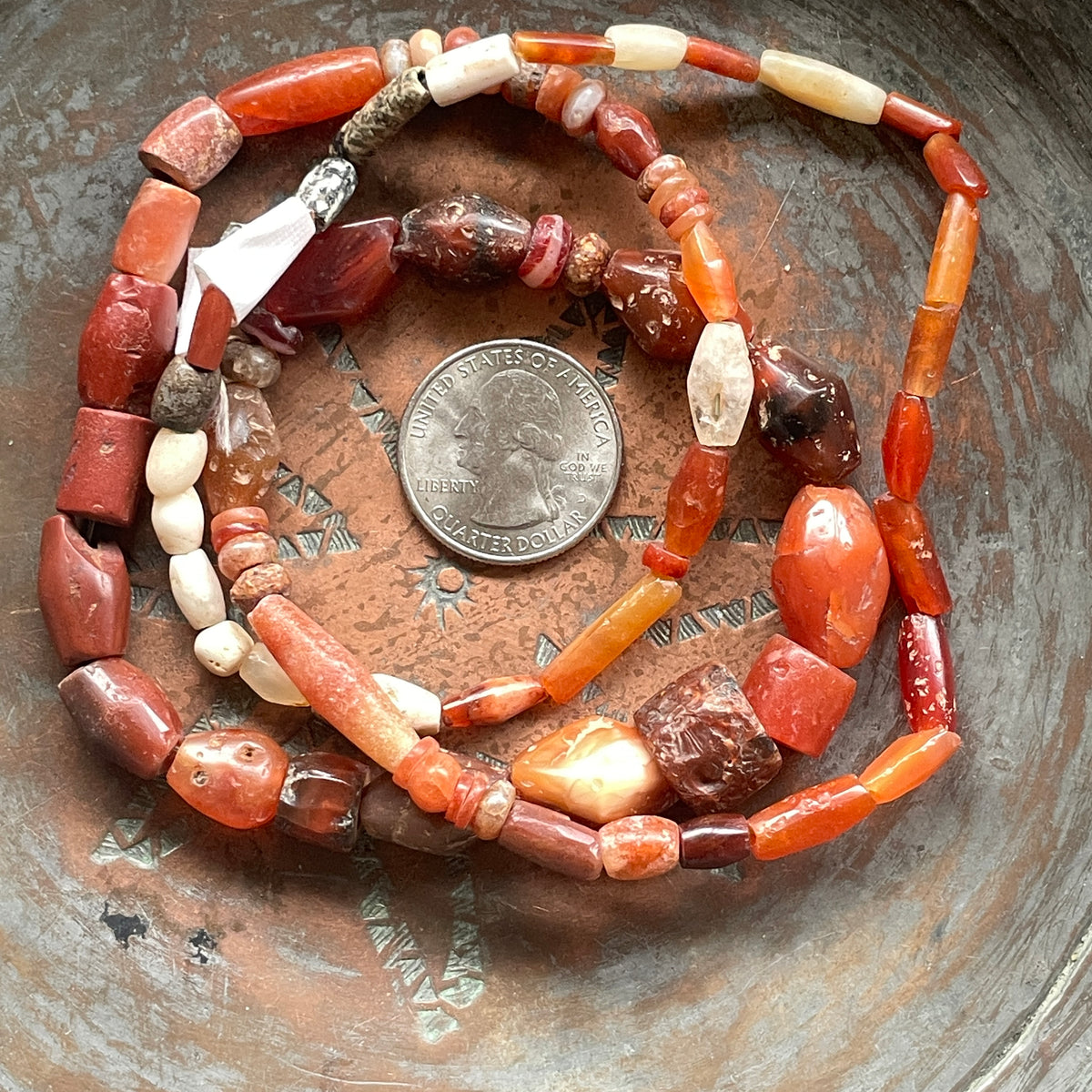 Antique Carnelian and Agate Bead Strand from the African Trade - Rita Okrent Collection (S356)