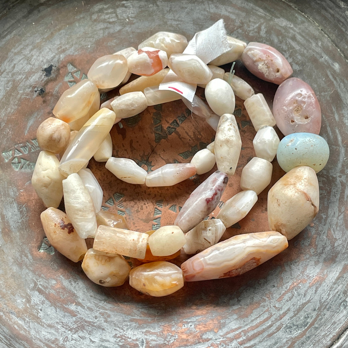 Antique Hand Carved Agate Stone Beads from the African Trade - Rita Okrent Collection (S457)