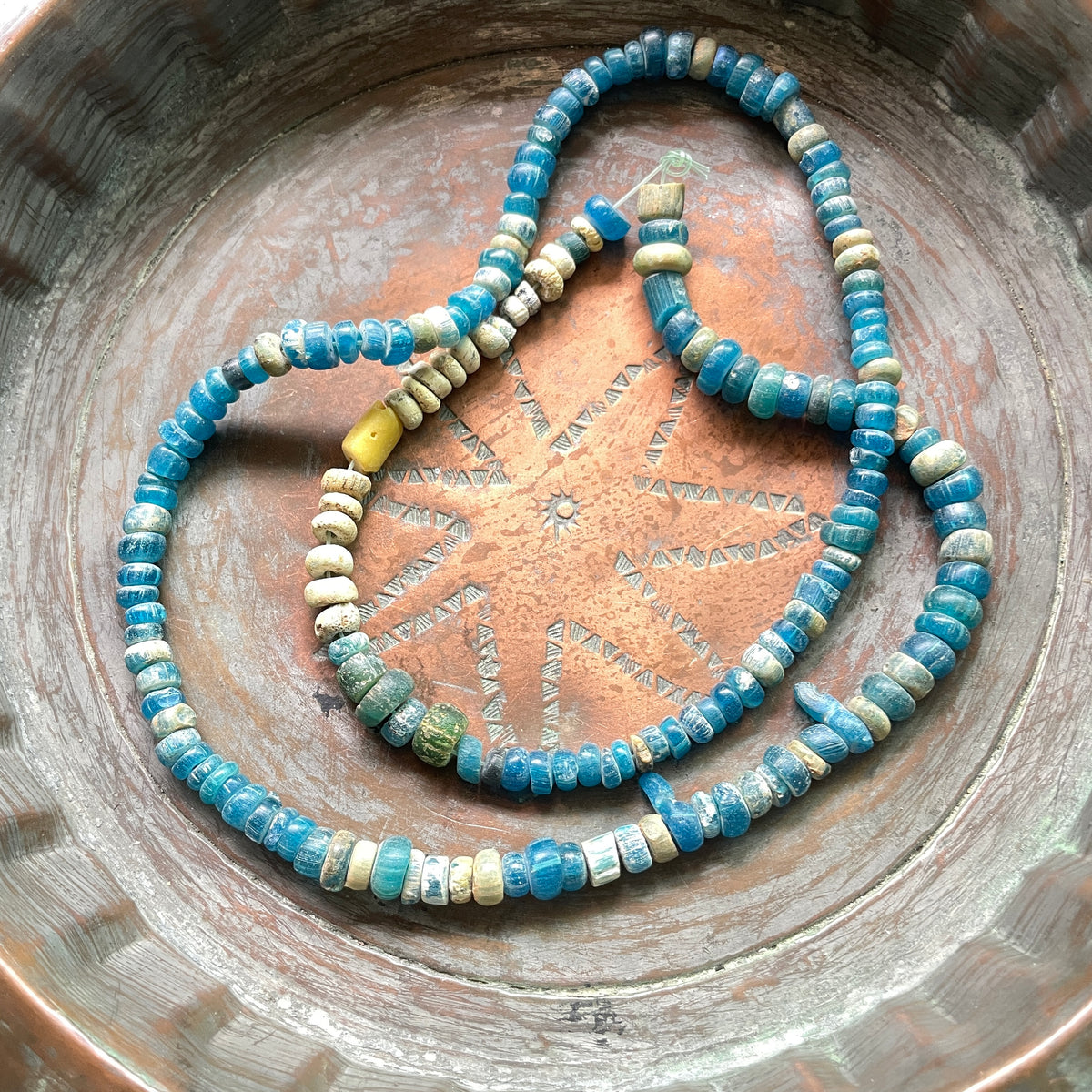 Favorite Very Blue Glass Medium Sized Nila Beads from the West African Trade - Rita Okrent Collection (AT0422z)