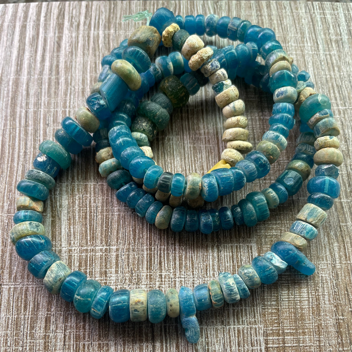 Favorite Very Blue Glass Medium Sized Nila Beads from the West African Trade - Rita Okrent Collection (AT0422z)