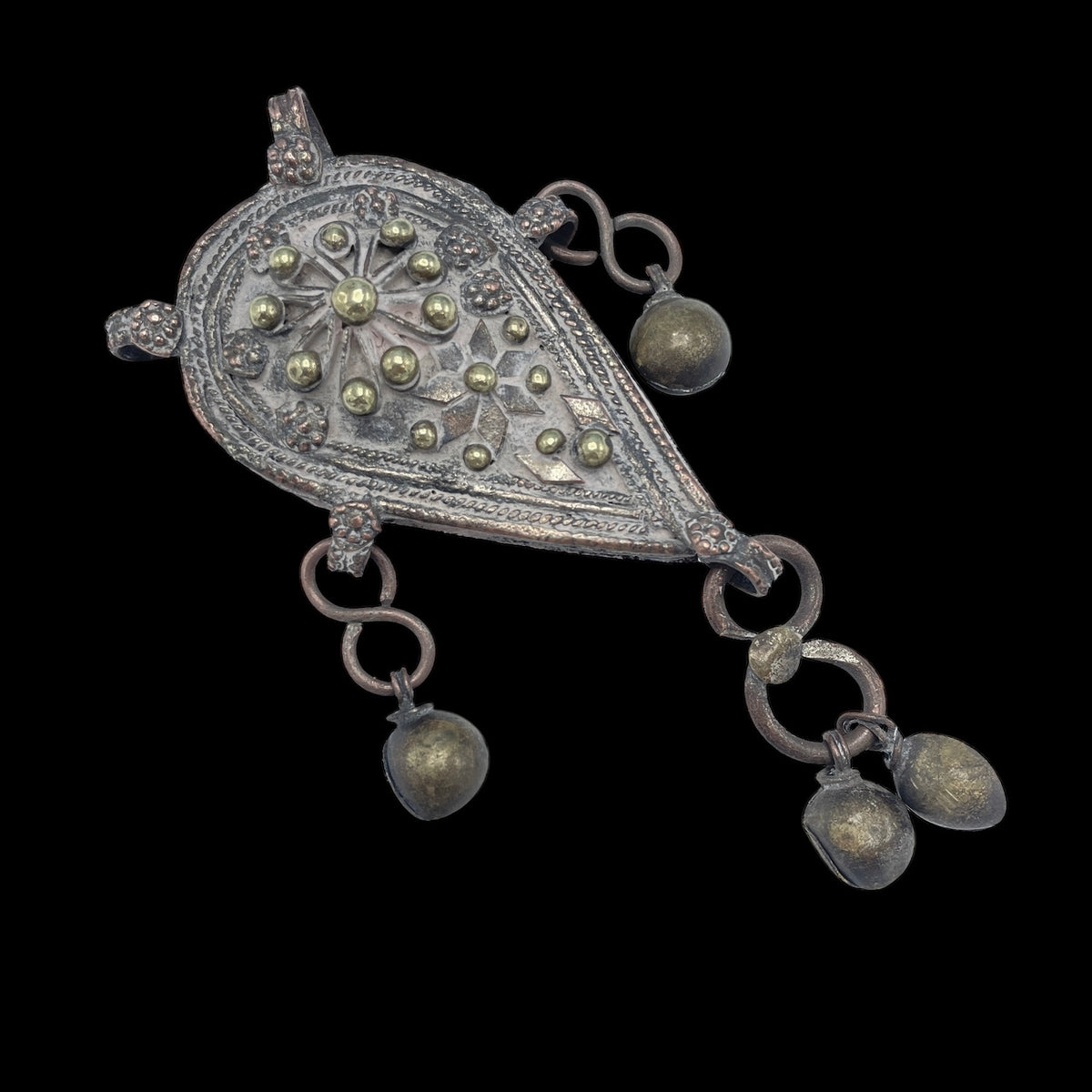 Mixed Metal Focal Pendant from Bridal Shower Henna Day Necklace, Somalia - Rita Okrent Collection (P963)