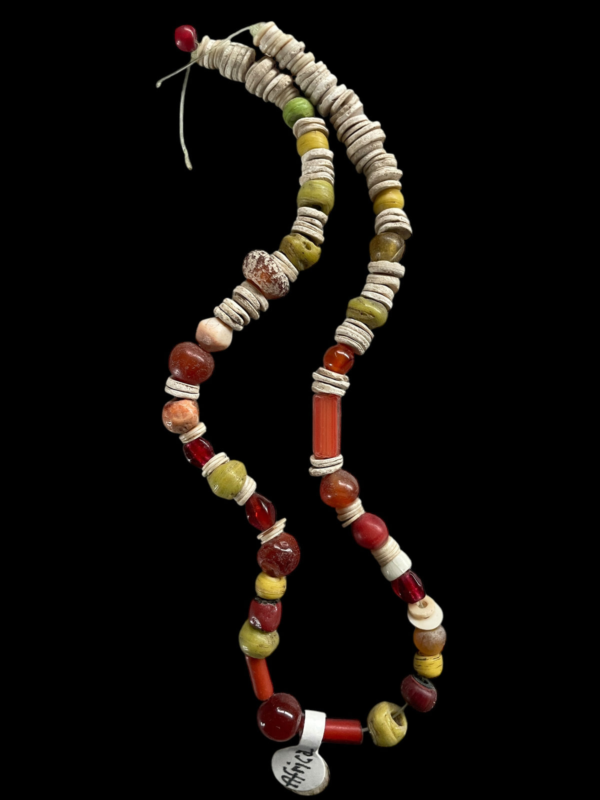 Mixed Strand of Antique Agate Beads, Shell Beads and Glass Beads - Rita Okrent Collection  (ANT597)