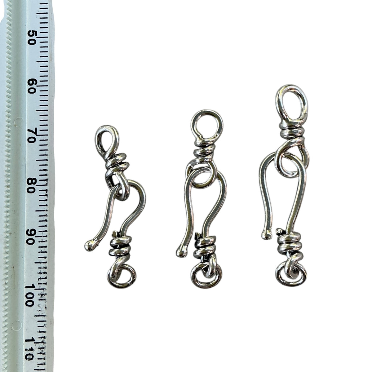 Rita Okrent Collection Hook-and-Eye Clasps in Sterling Silver and Gold-Over-Sterling in Various Sizes