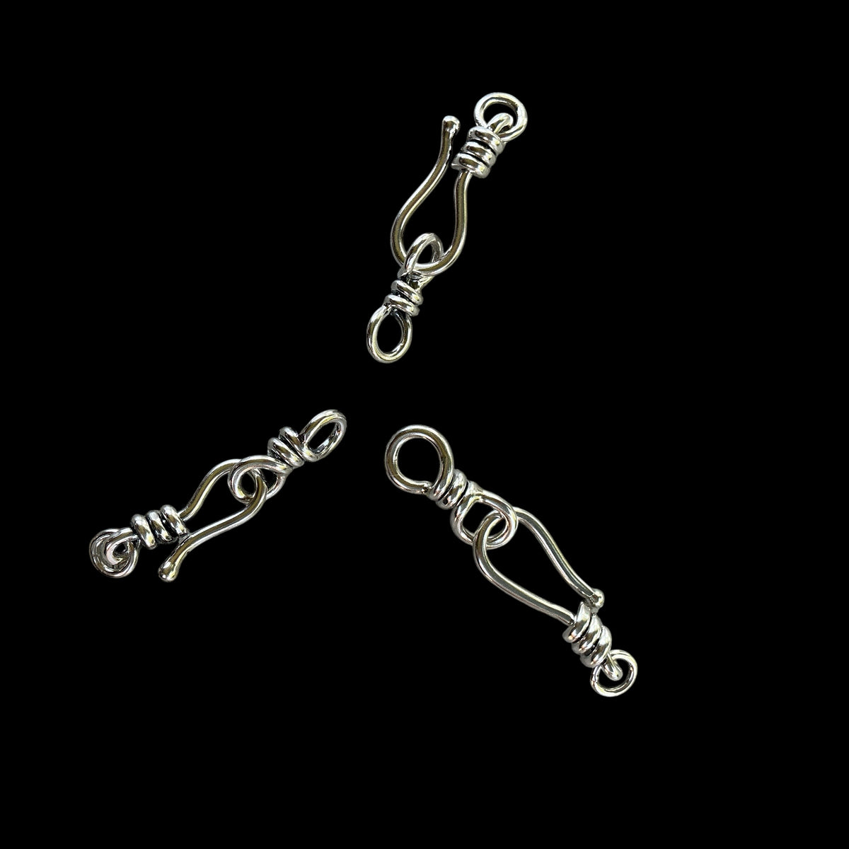 Rita Okrent Collection Hook-and-Eye Clasps in Sterling Silver and Gold-Over-Sterling in Various Sizes