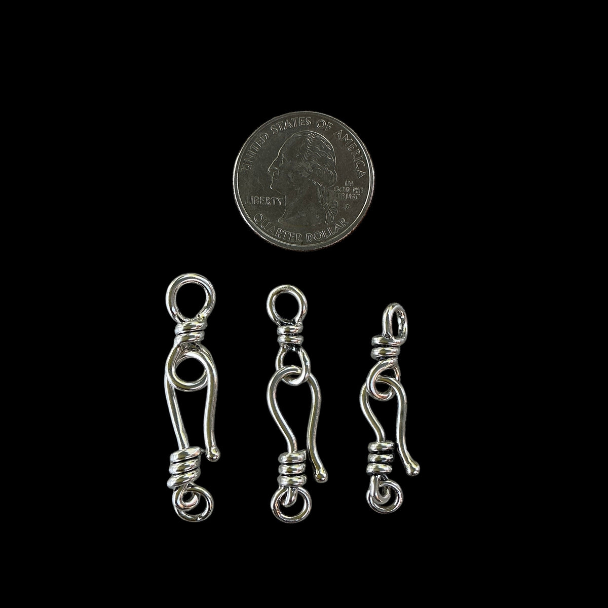 Rita Okrent Collection Hook-and-Eye Clasps in Sterling Silver and Gold-Over-Sterling in Various Sizes