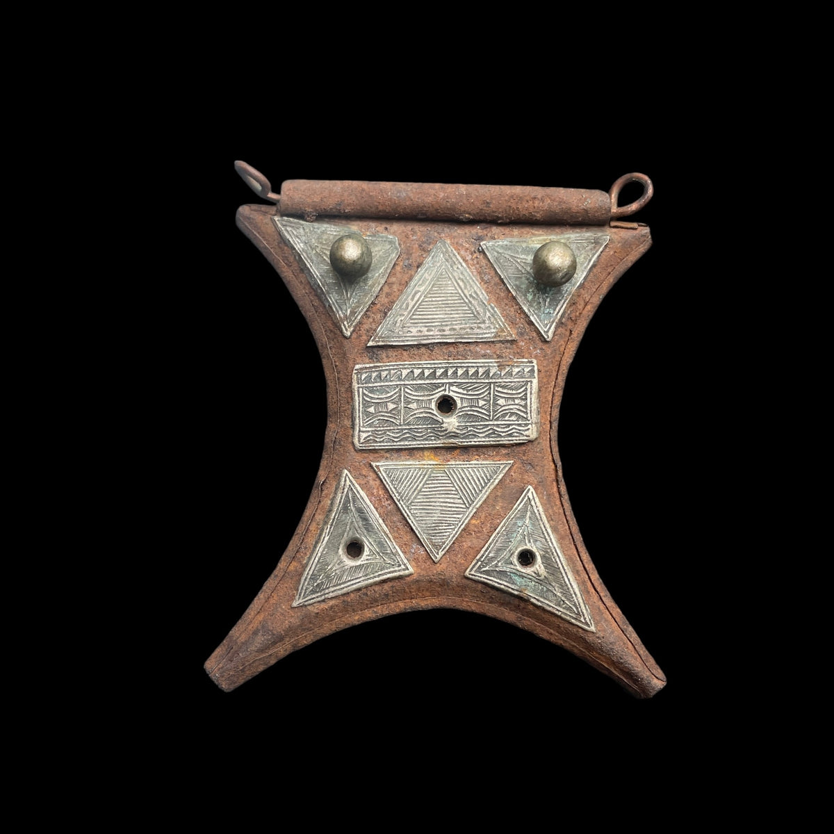 Lovely Old Tuareg Tcherot Amulet Adorned with Silver Etching - Rita Okrent Collection (P907)