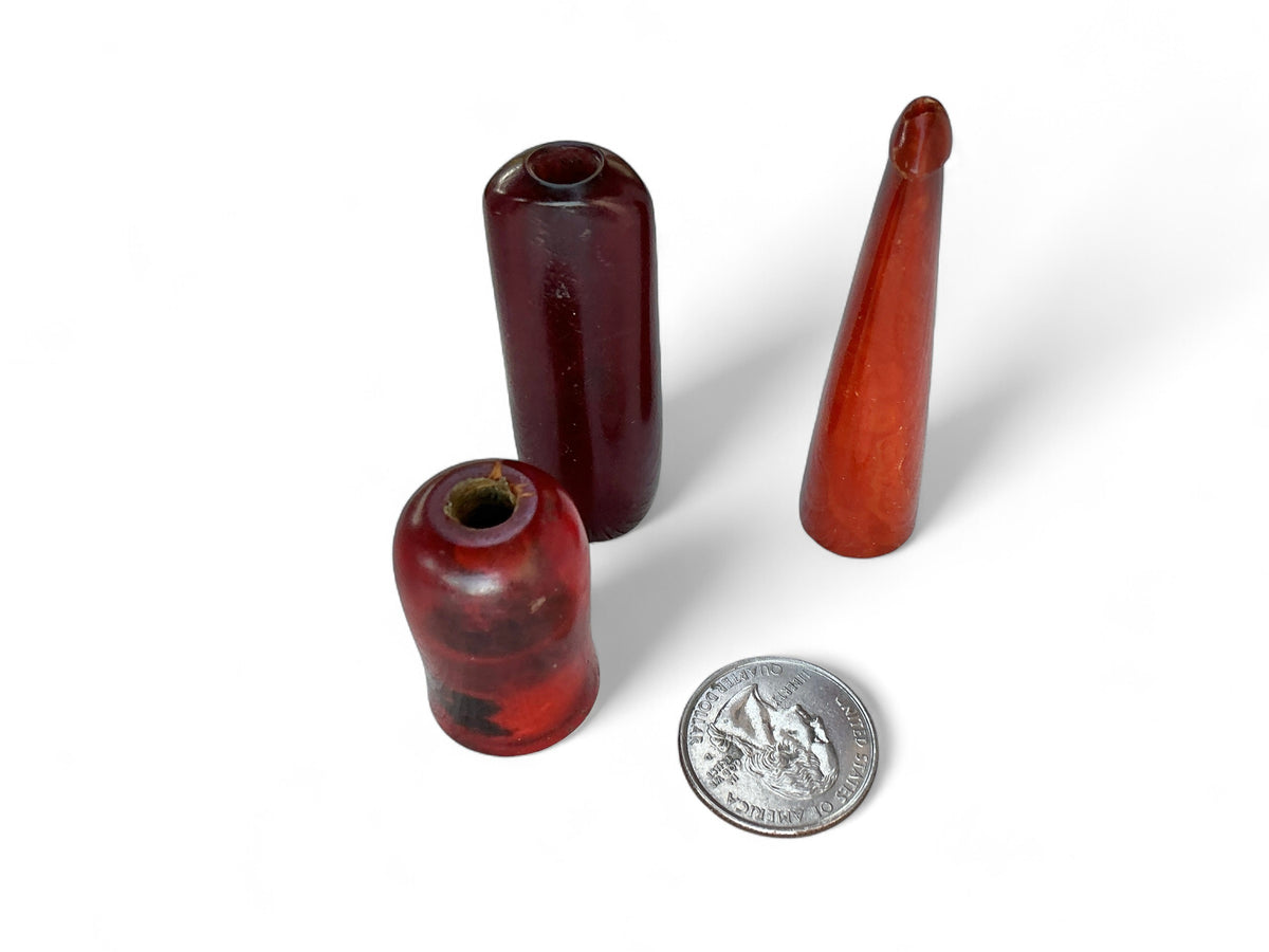 Three Traditional Antique Faux Amber Resin Cigarette Holders from Egypt / North Africa - Rita Okrent Collection (P330a)