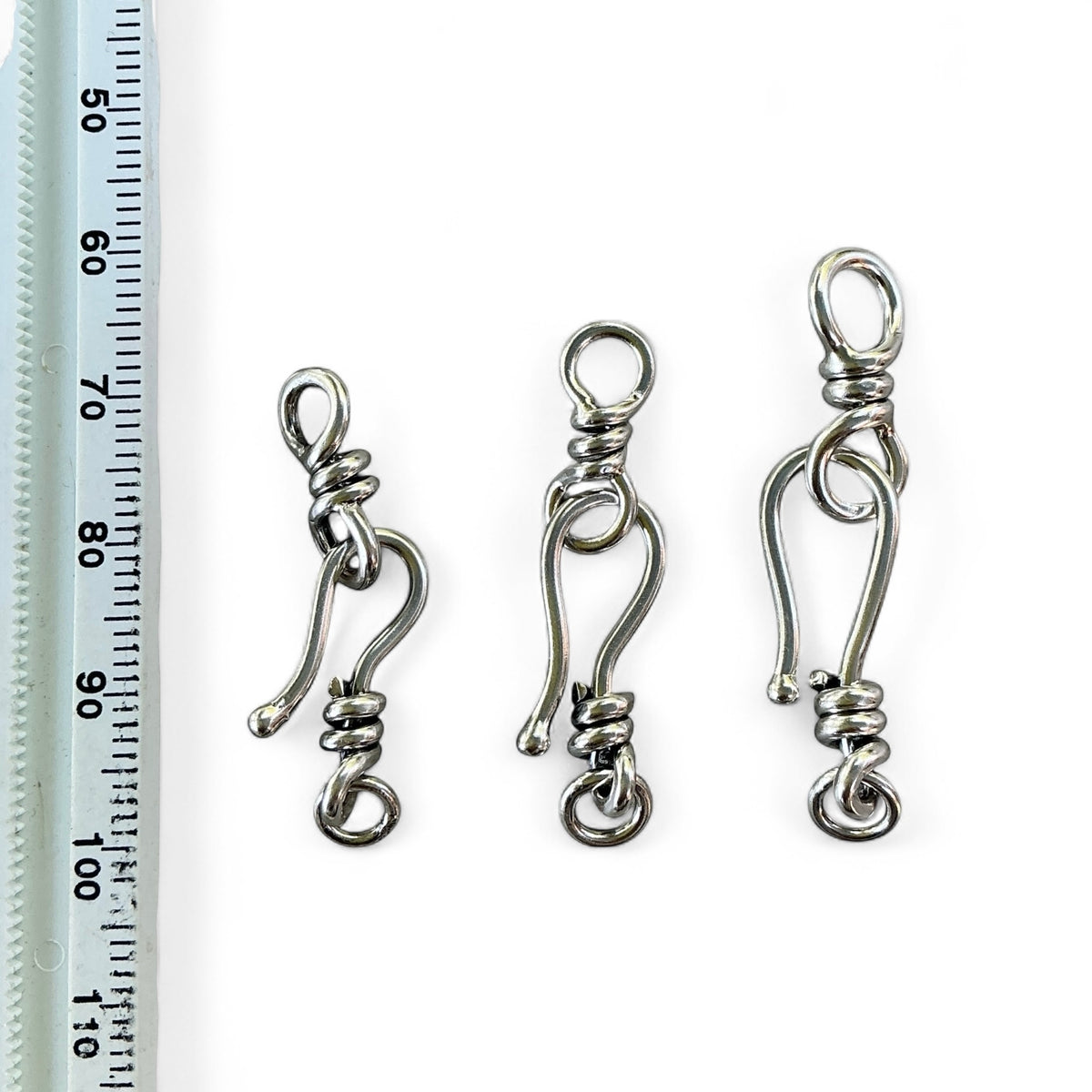 Rita Okrent Collection Hook-and-Eye Clasps in Sterling Silver and Gold-Over-Sterling in Various Sizes