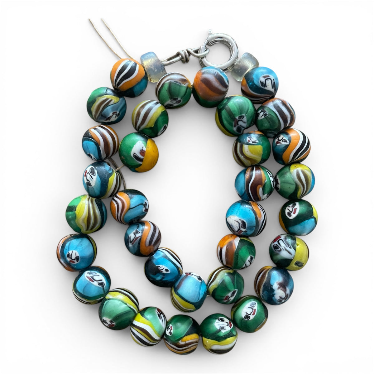 Strand of Vintage Hand-crafted Face Beads from India - Rita Okrent Collection (AT0812b)