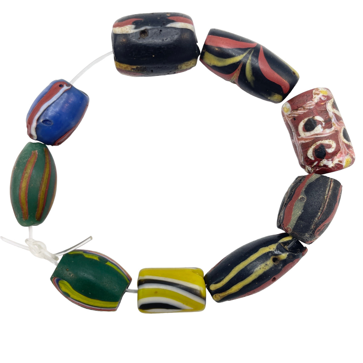 Short Strand of Antique Mixed and Matched Venetian Glass Beads - Rita Okrent Collection (AT0653b)