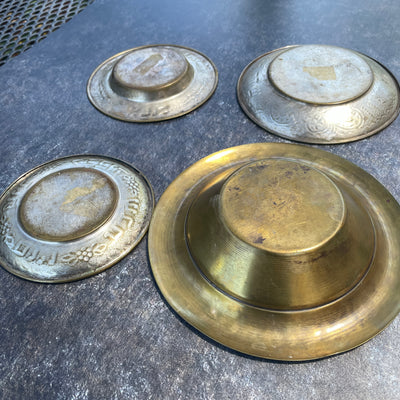 Brass Kiddush or Hand Washing Plate, Vintage - Rita Okrent Collection (J042)