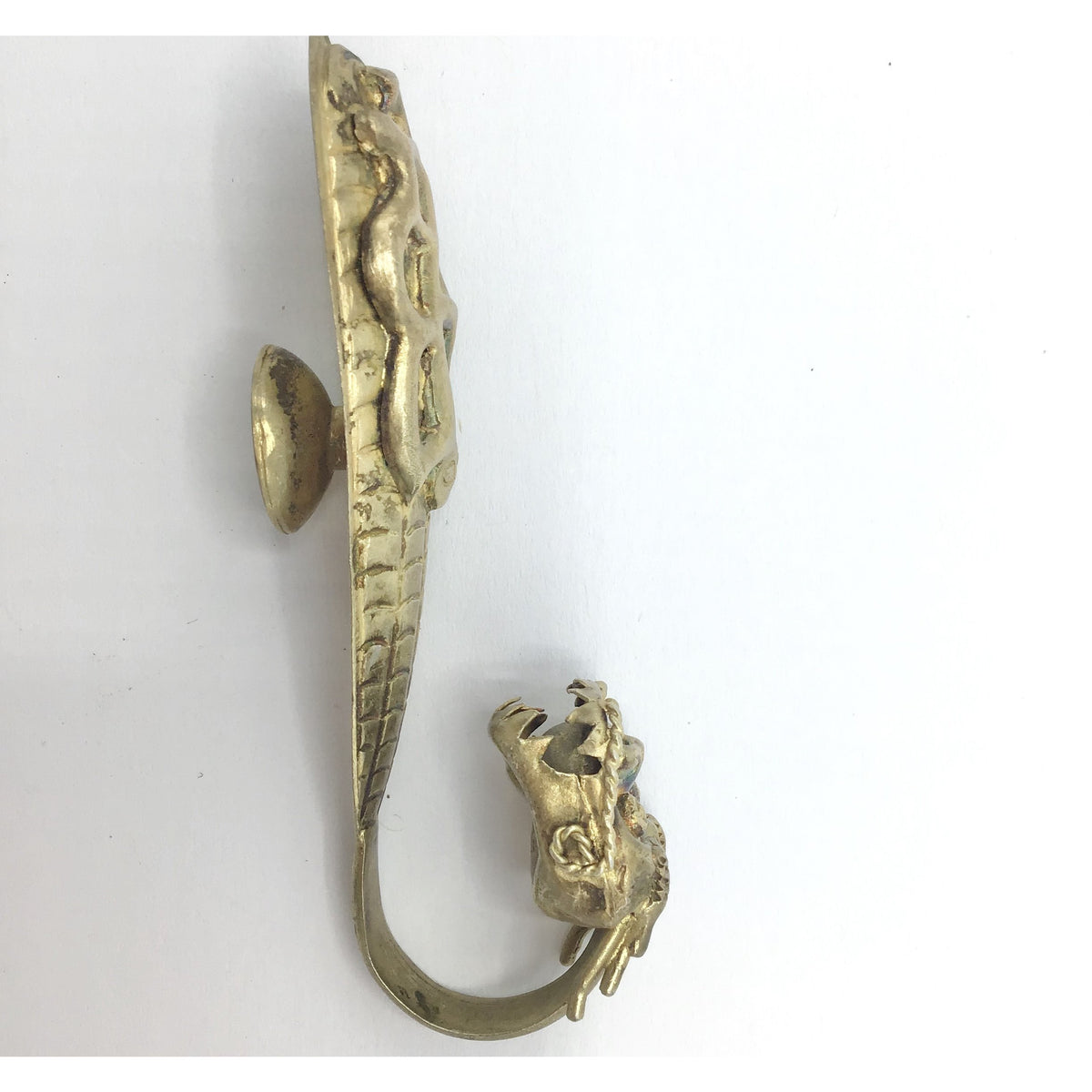 Gilt or Gold Chinese Repousse Dragon Belt Hook - Rita Okrent Collection (AA490)