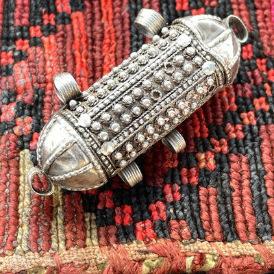 Bedouin Silver Hirz Prayer Amulet, with Top, Bottom and Side Bails - Rita Okrent Collection (P729)
