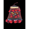 Traditional Bedouin Hand Embroidered Purse or Jewelry Bag, with Red Yarn Tassles - Rita Okrent Collection (AA291)