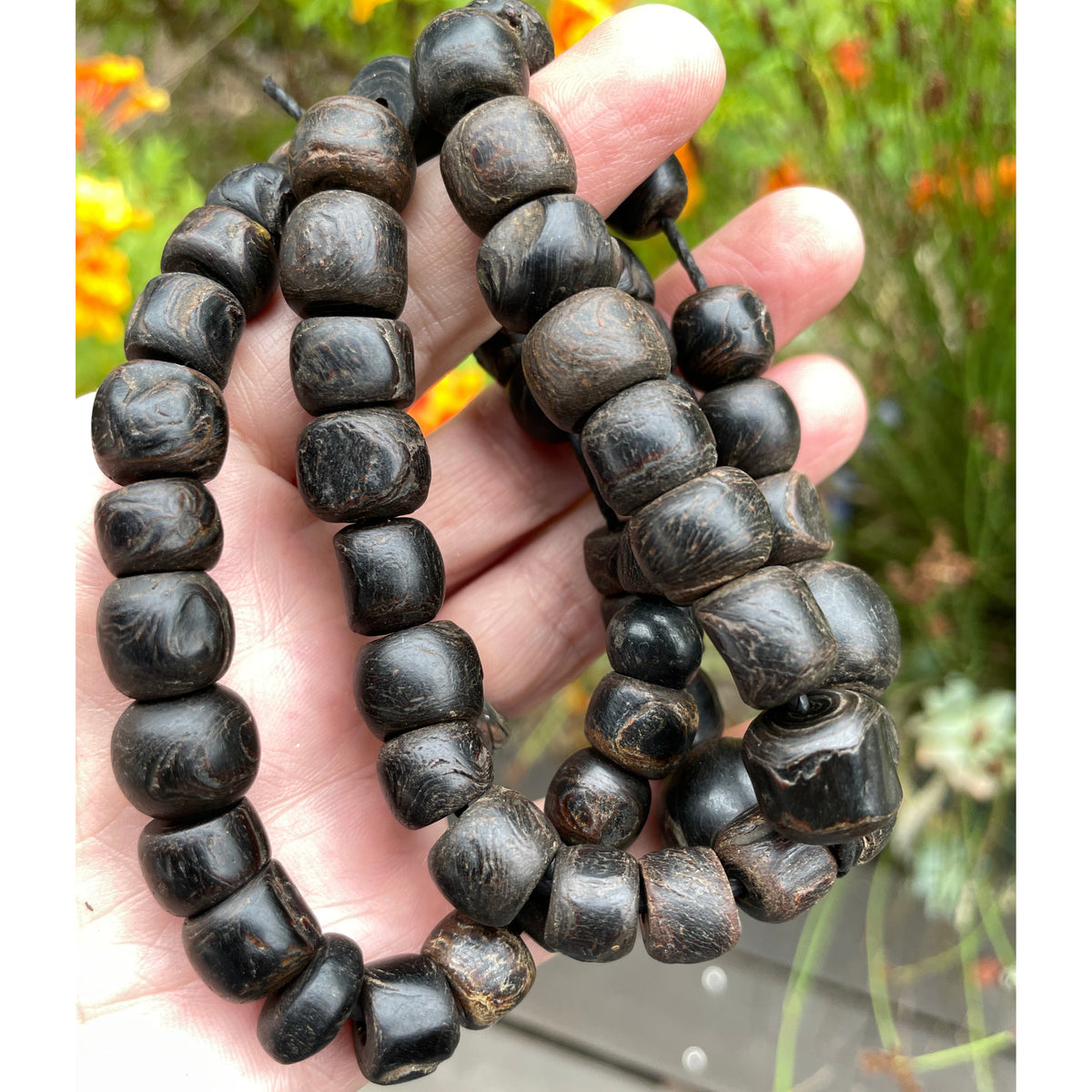 Black Coral Beads from an old Yemeni Prayer Strand - Rita Okrent Collection (ANT538)