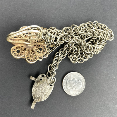 Antique Silver Chain with Pendants from Rita's Design Room - Rita Okrent Collection (P876)