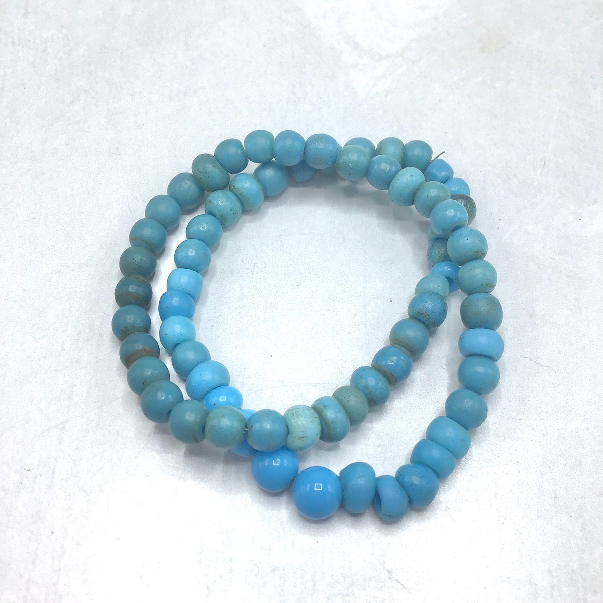 Venetian Blue Glass European Padre Beads from the African Trade - Rita Okrent Collection (AT0658)