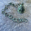 Antique Dogon Bronze Bell on Bronze Loop Chain with Lovely Patina, from Mali - Rita Okrent Collection (C174o)